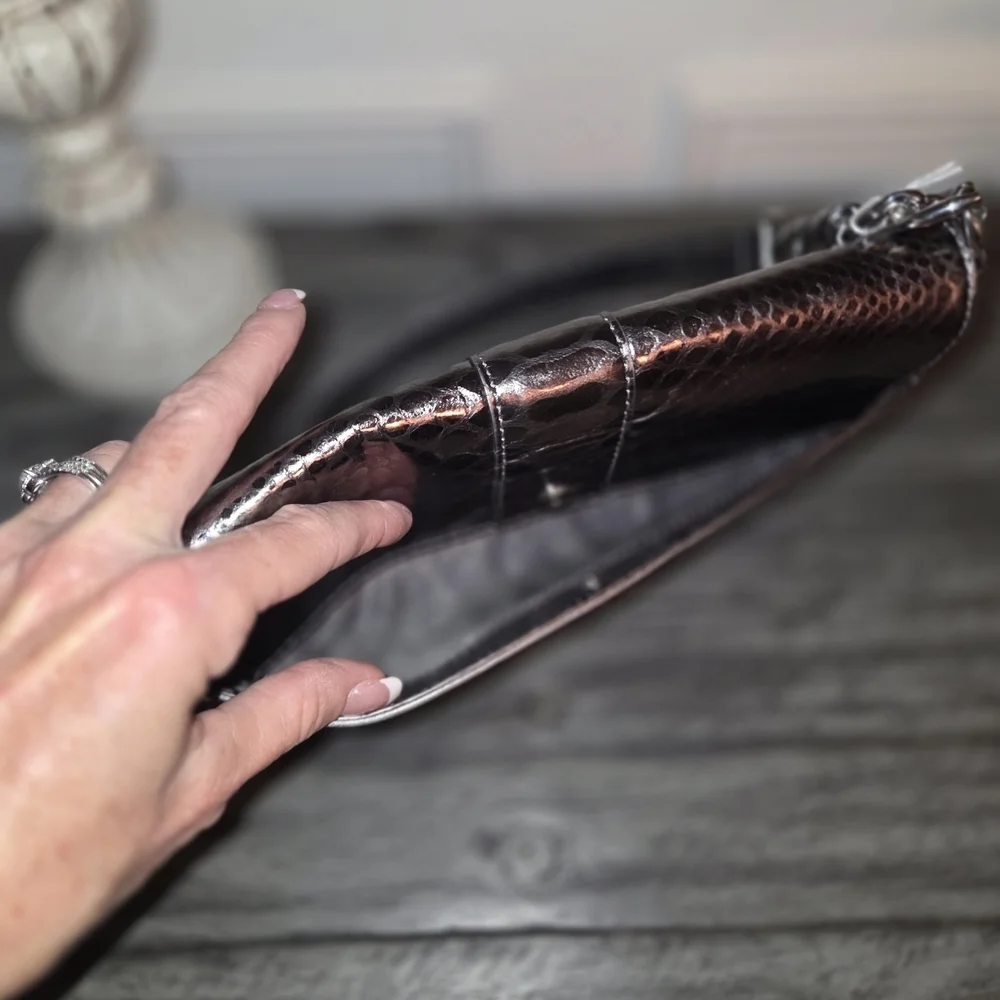 Michael Kors Gunmetal Metallic Designer Shoulder Bag. NWOT.